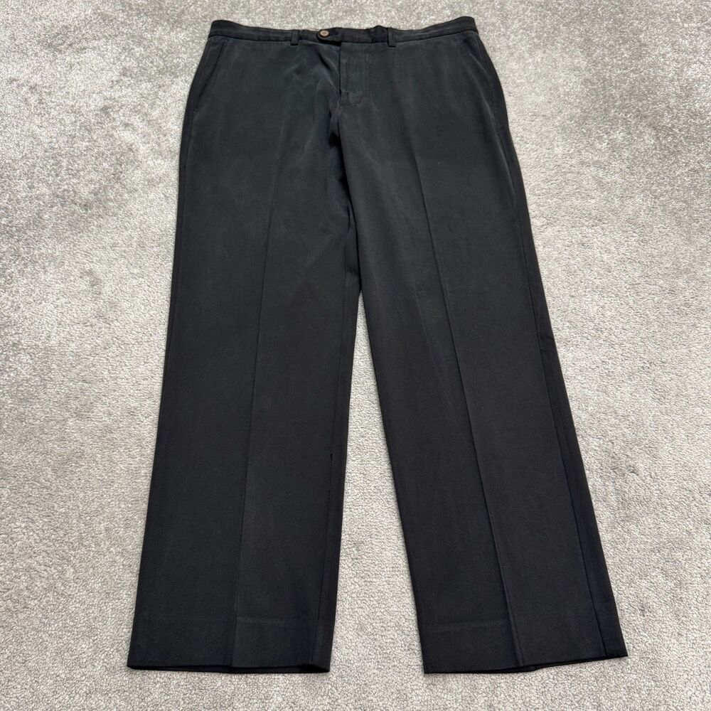 Tommy Bahama Casual Slacks Chino Pants Men 36x30 Black 90% Silk 10% Cotton Blend
